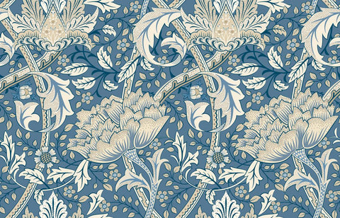 Eden Vol 2 Cotswold Trail Dark Denim wallpaper by Hoopla Walls, a blue floral design