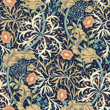 Eden Vol 1 Seaweed Garden Navy Blue wallpaper by Hoopla Walls, a blue leaf design