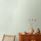 Elegance Shadow Stripe Duckegg wallpaper by Hoopla Walls shown on a full wall