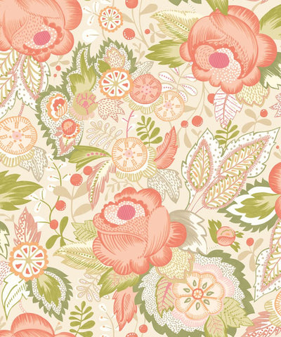 Riches of Nature Emily Rose Citrus Punch wallpaper by Ohpopsi, a yellow floral design