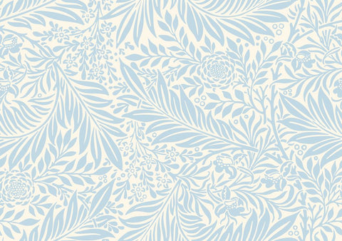 Elegance Leaf Vine Wedgewood Blue wallpaper by Hoopla Walls, a blue leaf design