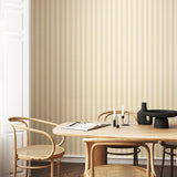 Elegance Shadow Stripe Sand wallpaper by Hoopla Walls shown on a full wall