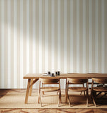 Purity Decorative Stripe Linen & Stone wallpaper by Hoopla Walls shown on a full wall