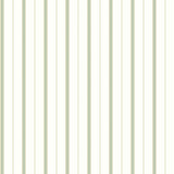 Simply Stripes Thread Stripe Basil wallpaper by Ohpopsi, a green striped design