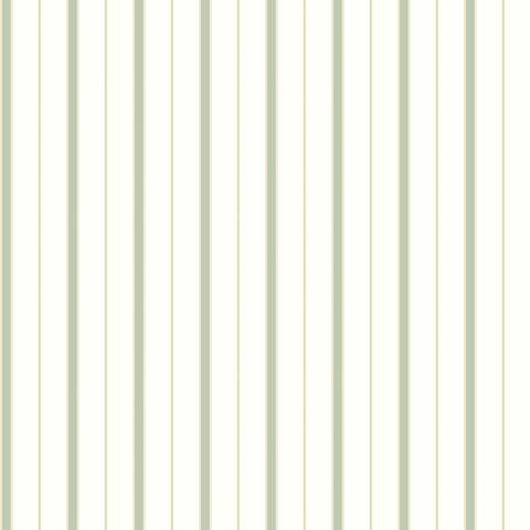 Simply Stripes Thread Stripe Basil wallpaper by Ohpopsi, a green striped design