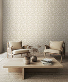 Purity Evelyn Trail Bone wallpaper by Hoopla Walls shown on a full wall