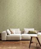 Eden Vol 2 Thistle Damask Sage wallpaper by Hoopla Walls shown on a full wall