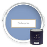 Two tins of Pale Periwinkle periwinkle blue eco paint from Victory Colours