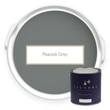 Two tins of Peacock Grey grey eco paint from Victory Colours