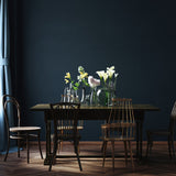 Dining room painted in Peacock Navy navy blue eco paint