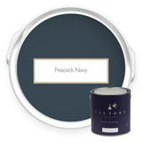 Two tins of Peacock Navy navy blue eco paint from Victory Colours