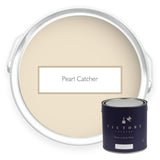 Two tins of Pearl Catcher cream eco paint from Victory Colours