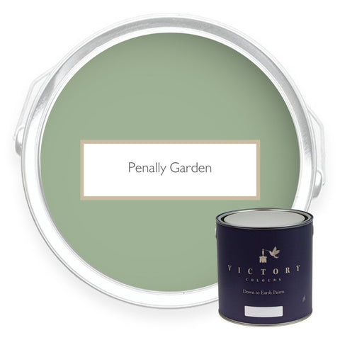 Two tins of Penally Garden mid green eco paint from Victory Colours