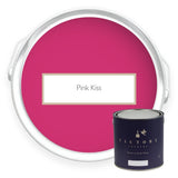 Two tins of Pink Kiss bright pink eco paint from Victory Colours