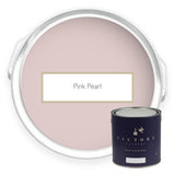 Two tins of Pink Pearl pale pink eco paint from Victory Colours