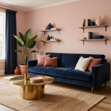 Room painted in Plastered peachy pink eco paint