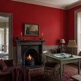 Living room painted in Poppy red eco paint
