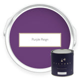Two tins of Purple Reign purple eco paint from Victory Colours