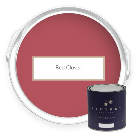 Two tins of Red Clover red eco paint from Victory Colours