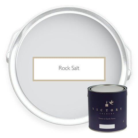 Two tins of Rock Salt architectural grey eco paint from Victory Colours