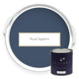 Two tins of Royal Sapphire navy blue eco paint from Victory Colours