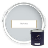 Two tins of Shark Fin pale grey eco paint from Victory Colours