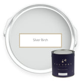 Two tins of Silver Birch grey white eco paint from Victory Colours