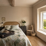 Bedroom painted in Skylark light beige eco paint
