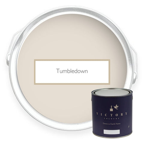 Two tins of Tumbledown neutral eco paint from Victory Colours