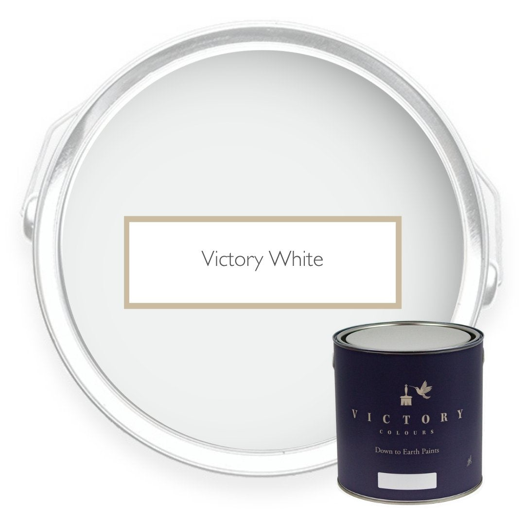 Two tins of Victory White white eco paint from Victory Colours