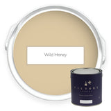Two tins of Wild Honey pale yellow eco paint from Victory Colours