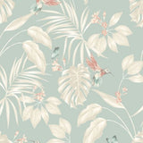 OHPOPSI Laid Bare Wallpaper Hummingbird Colourway Rich Duckegg Tile Image