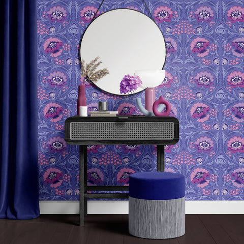 Alice Periwinkle designer wallpaper by Olenka dressing room image