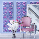 Pale Periwinkle Paint Tin view with Alice Periwinkle wallpaper