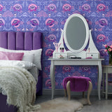 Alice Periwinkle designer wallpaper by Olenka bedroom room image