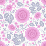 Velina Pink Peony pink and grey floral designer Wallpaper by Olenka Close up Image