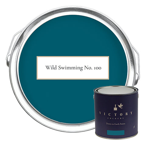 Wild Swimming Room Paint Tin  Image Teal Eco Paint Victory Colours Harmony Collection 