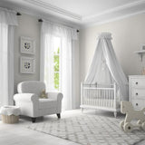 Nursery painted in Cloud warm grey eco paint