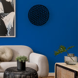 Room painted in Dart Frog vivid blue eco paint