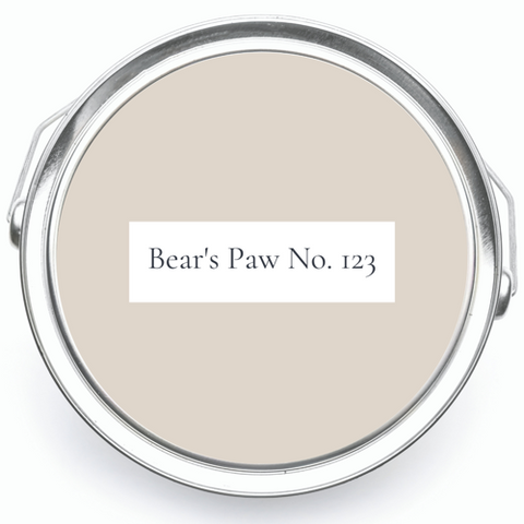 Bear's Paw No. 123 Neutral Home eco paint colour paint tin with words image