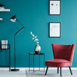 Room painted in King's Fisher teal blue eco paint