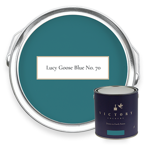 Victory Colours Lucy Goose Blue No. 70 eco paint with tin