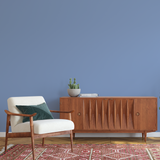 Room painted in Pale Periwinkle periwinkle blue eco paint