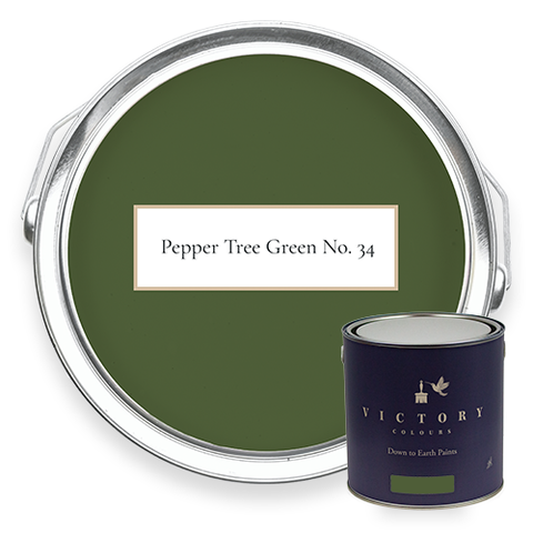 Victory Colours Pepper Tree Green No. 34 eco paint with tin