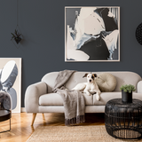 Room painted in Roosters Blue dark blue grey eco paint